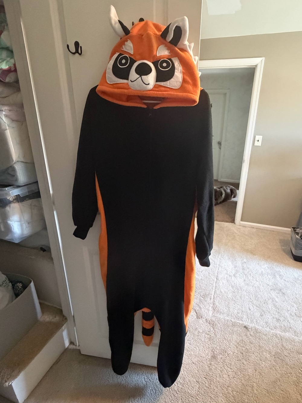 Orange & Black Red Panda Onesie Costume